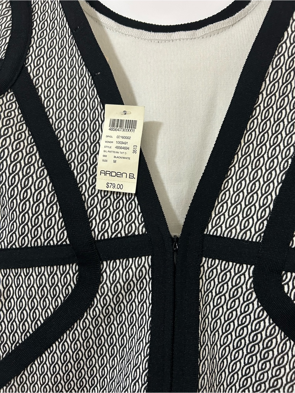 Black and White Panelled Mini Dress - Picture 3 of 3